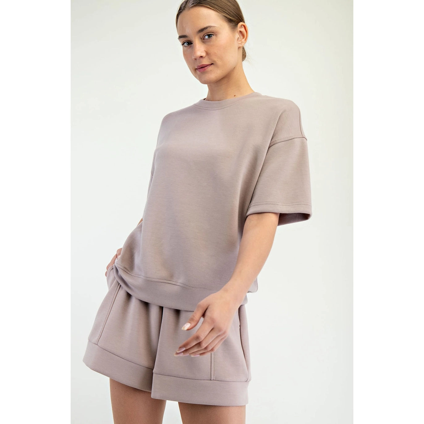 Black or Lite Mocha Short Sleeve Sweatshirt