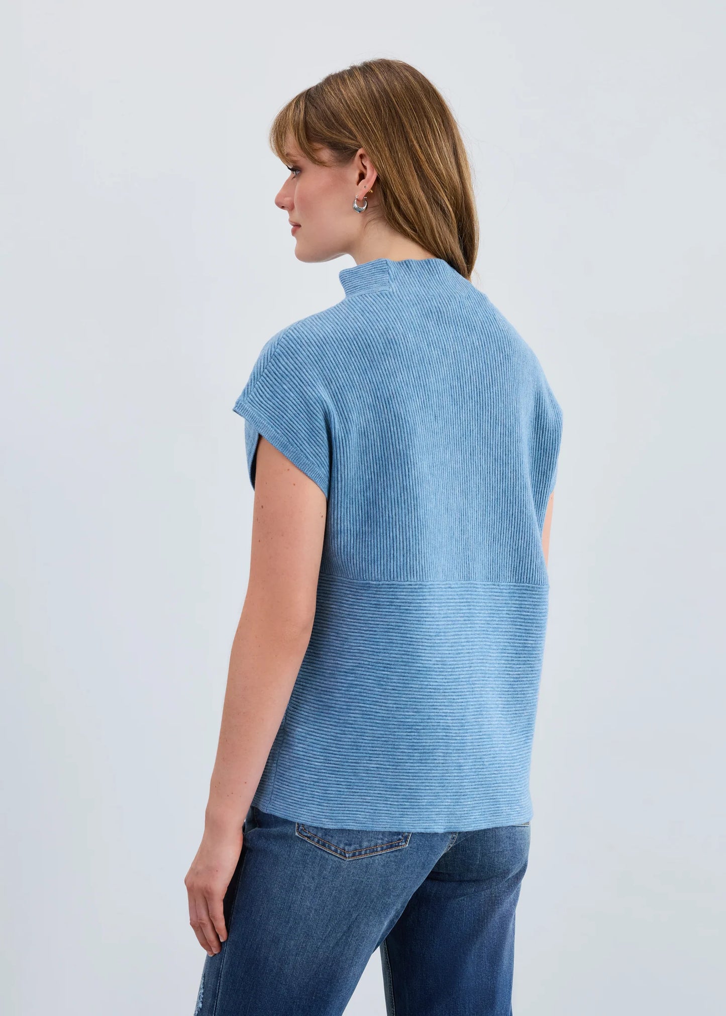 Ottoman Mock Neck Sweater Vest
