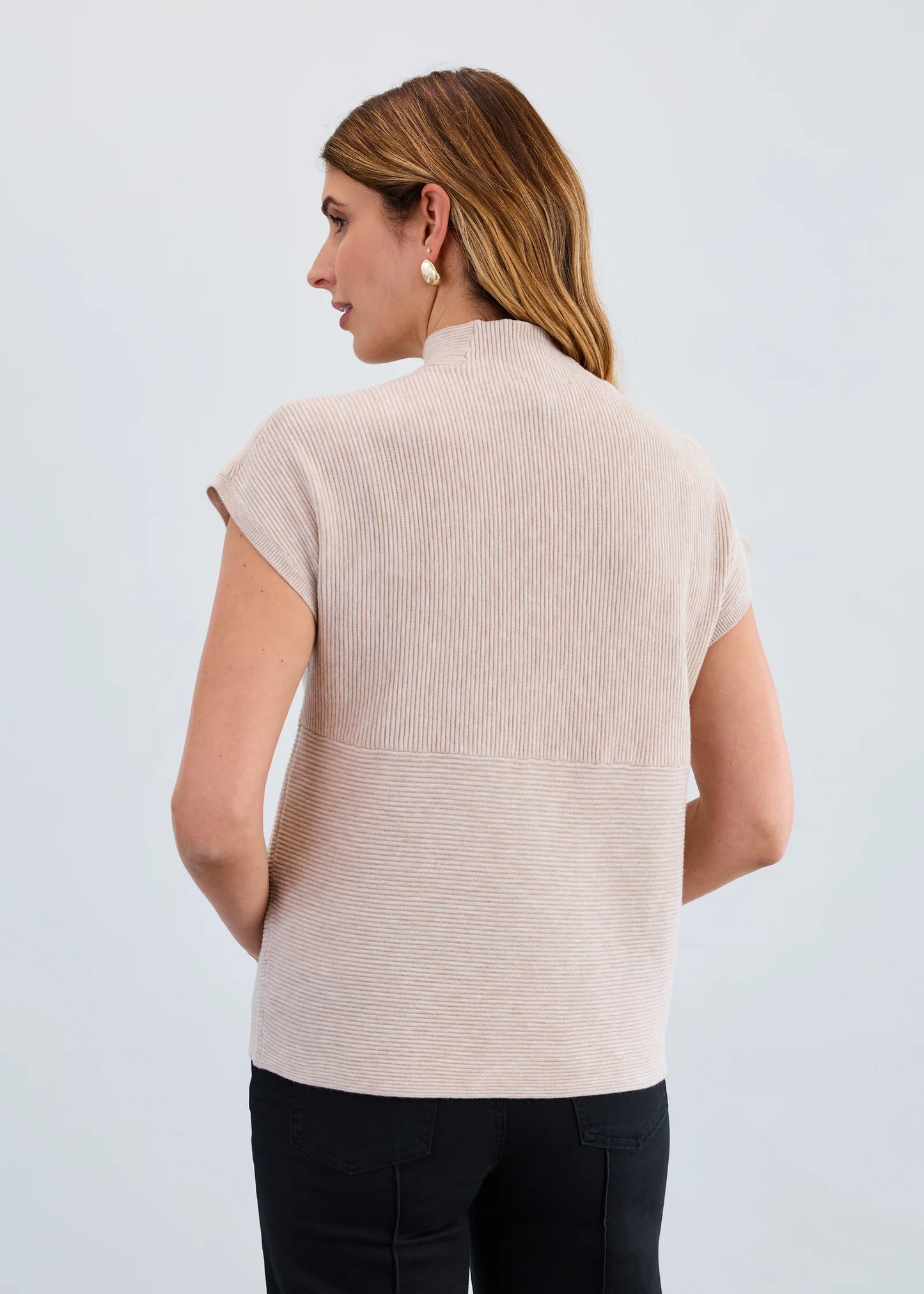 Ottoman Mock Neck Sweater Vest