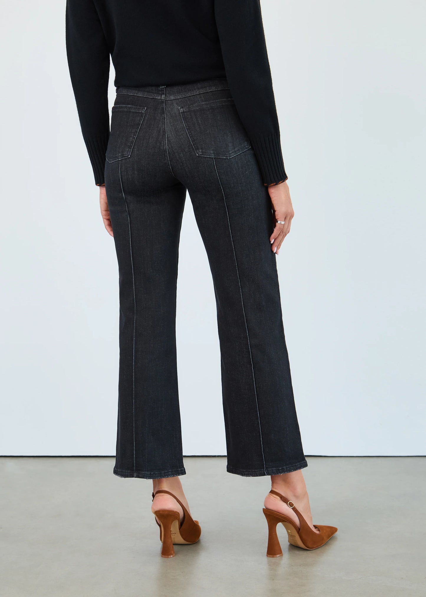 Olivia Black Wash Pintuck Wide Leg