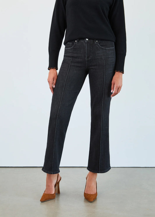 Olivia Black Wash Pintuck Wide Leg