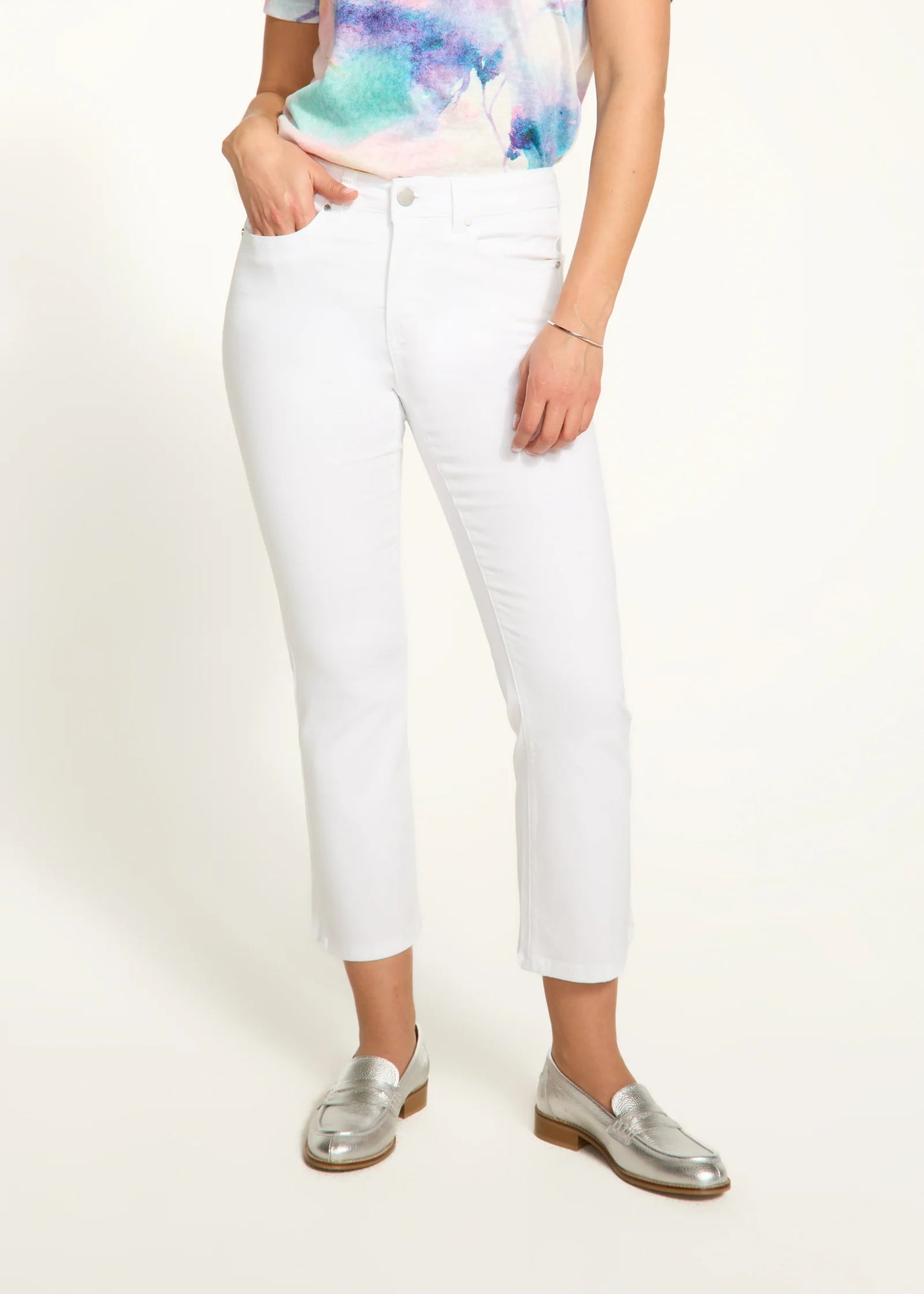 Olivia BootCut White Crop Jean