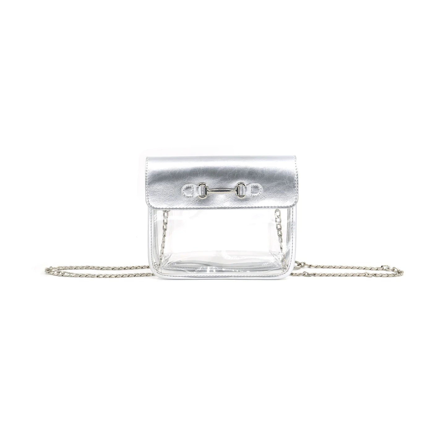 Silver Clear Crossbody Purse