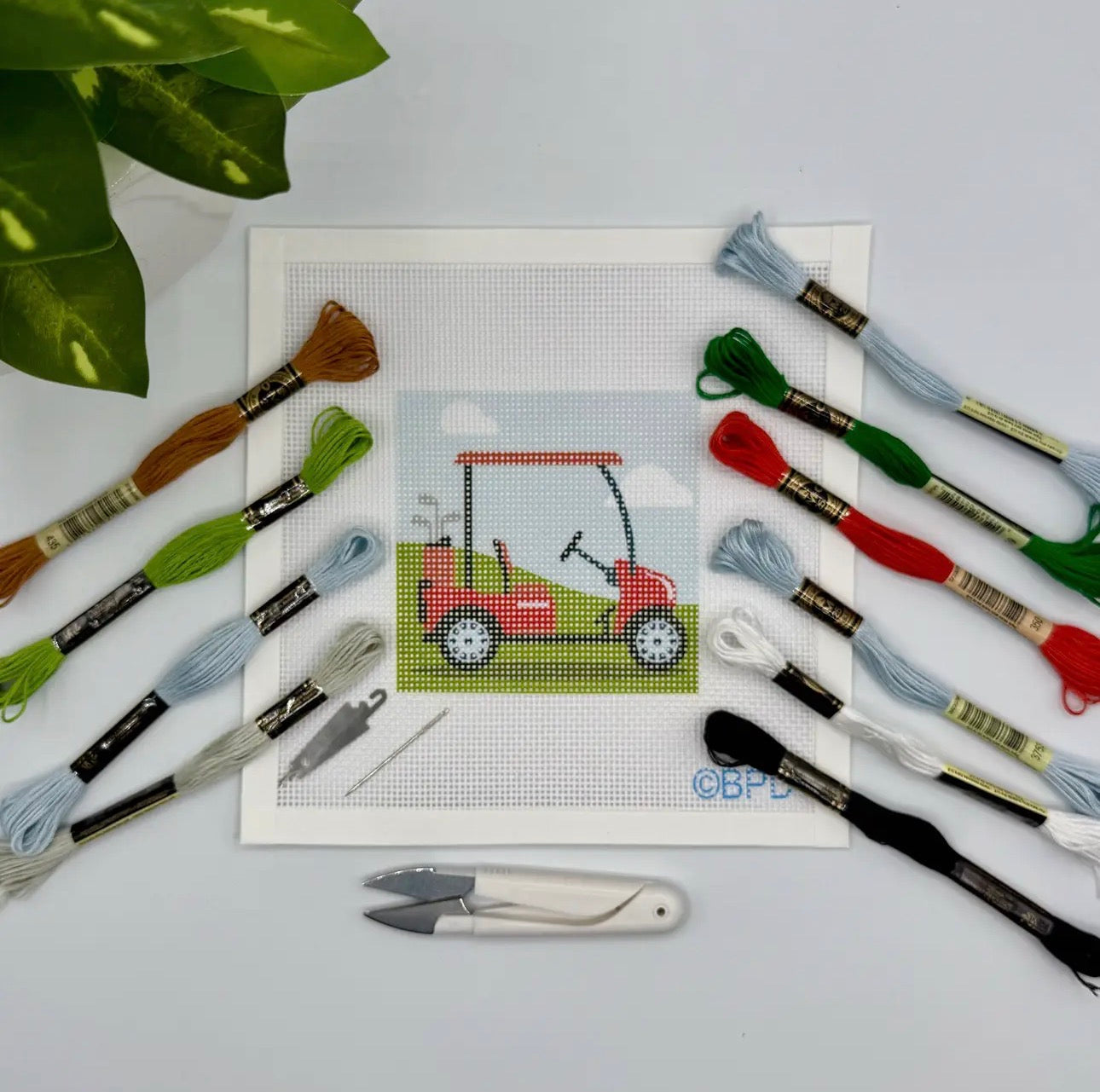 Golf Cart Needlepoint Kit