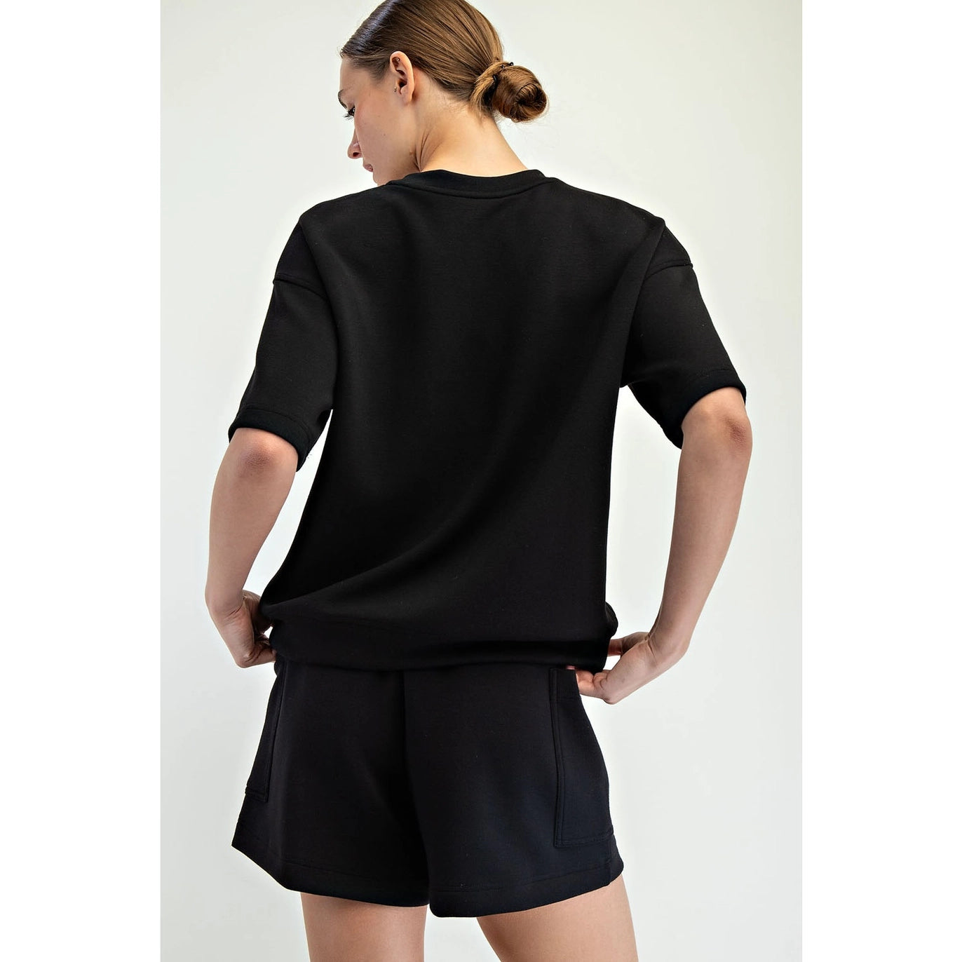Black or Lite Mocha Short Sleeve Sweatshirt