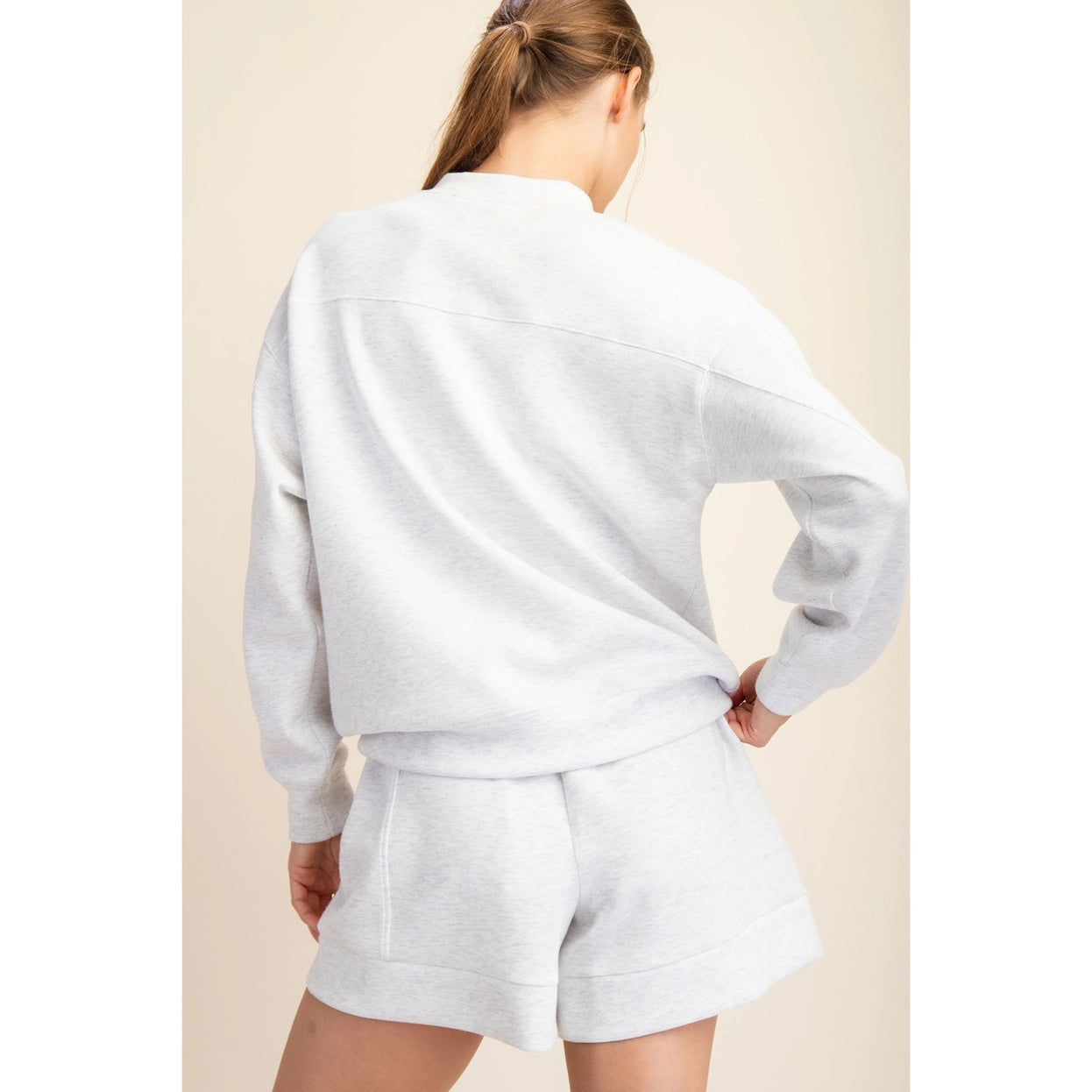 Modal poly Span scuba mock neck pullover