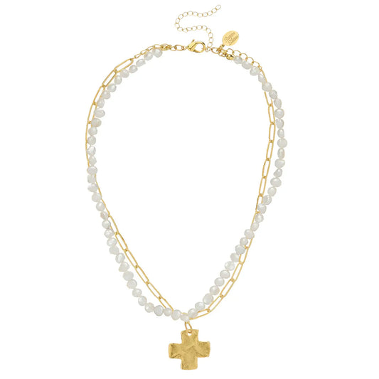 Cross Piper paperclip necklace