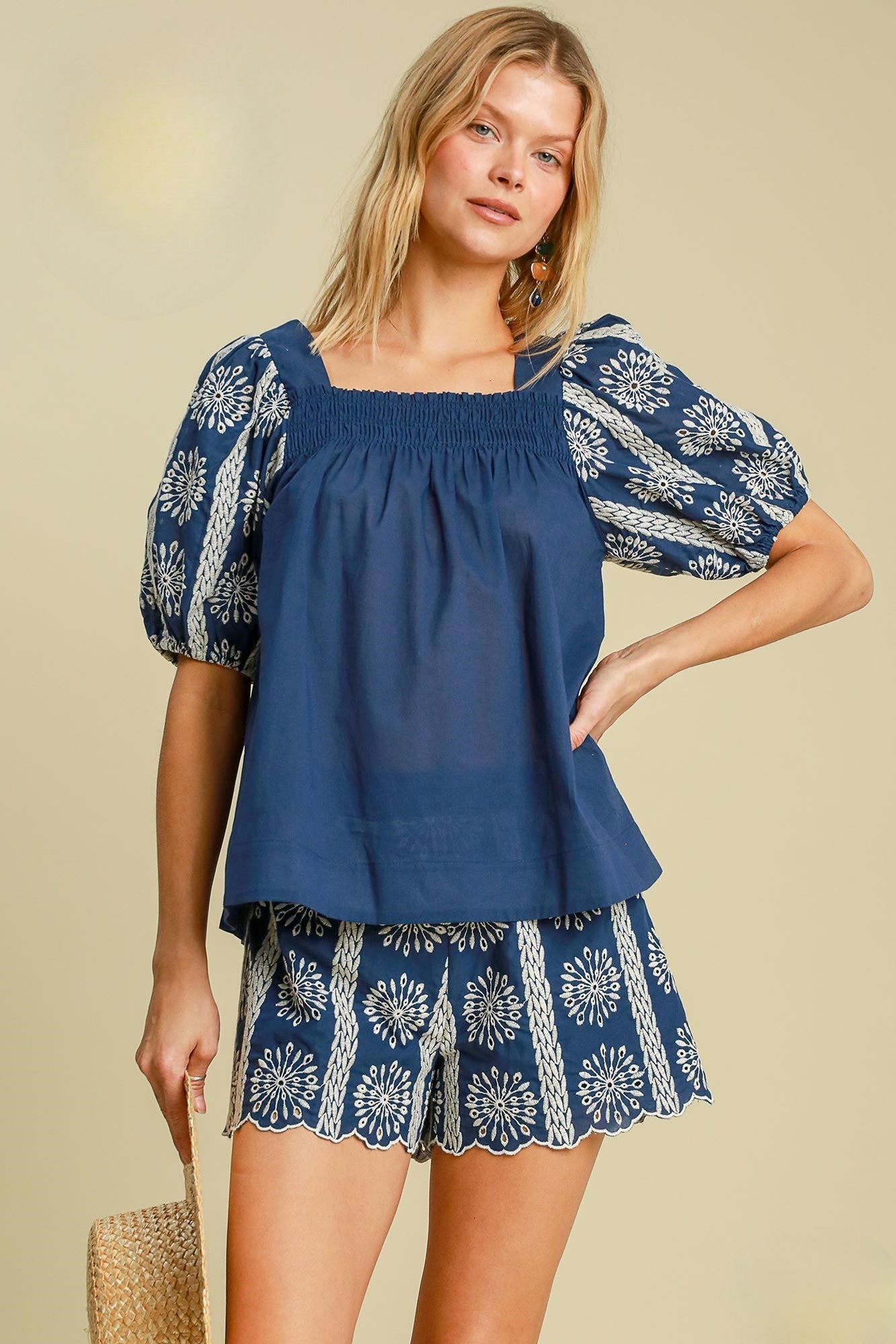 Navy Embroidered set