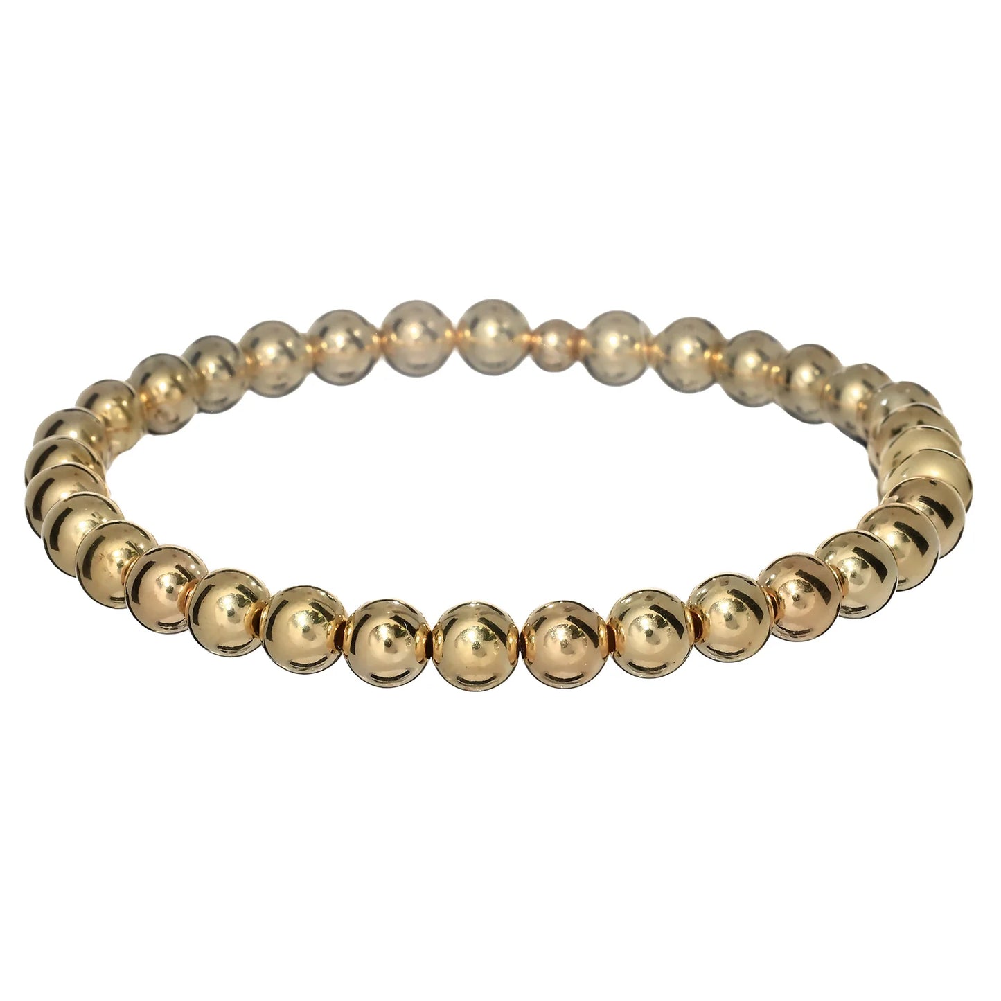 6mm Gold bead bracelet 7"