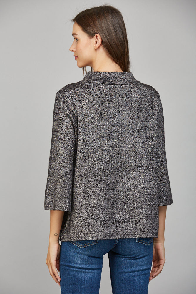 Black/Silver mock neck sweater