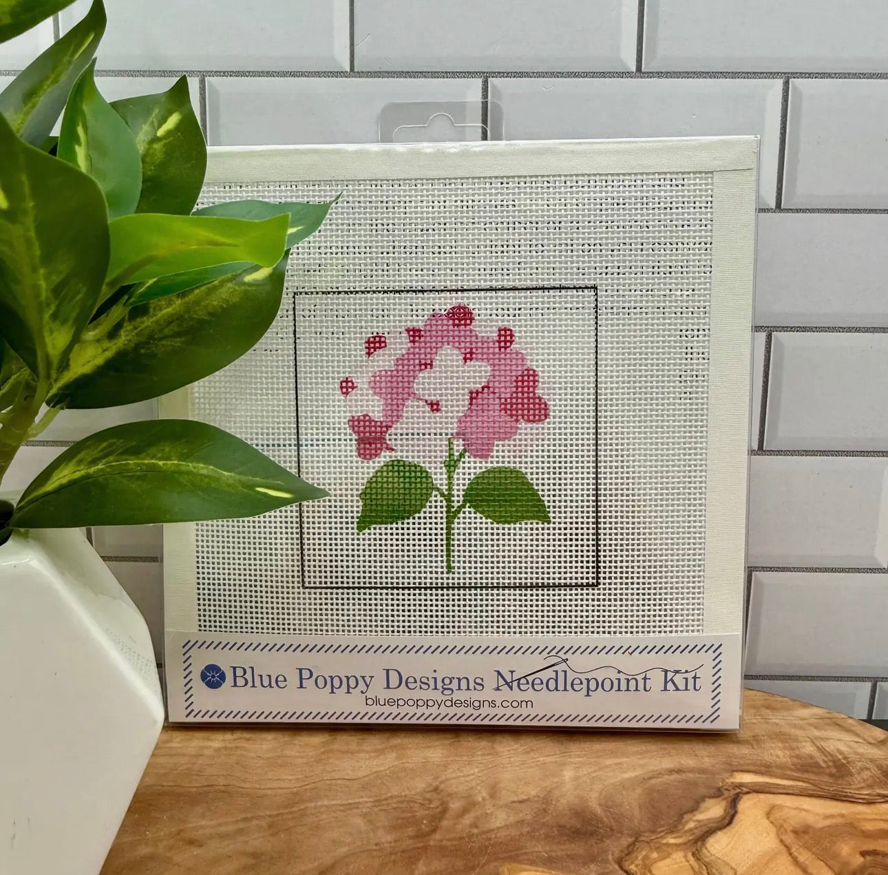 Pink Hydrangea needlepoint kit