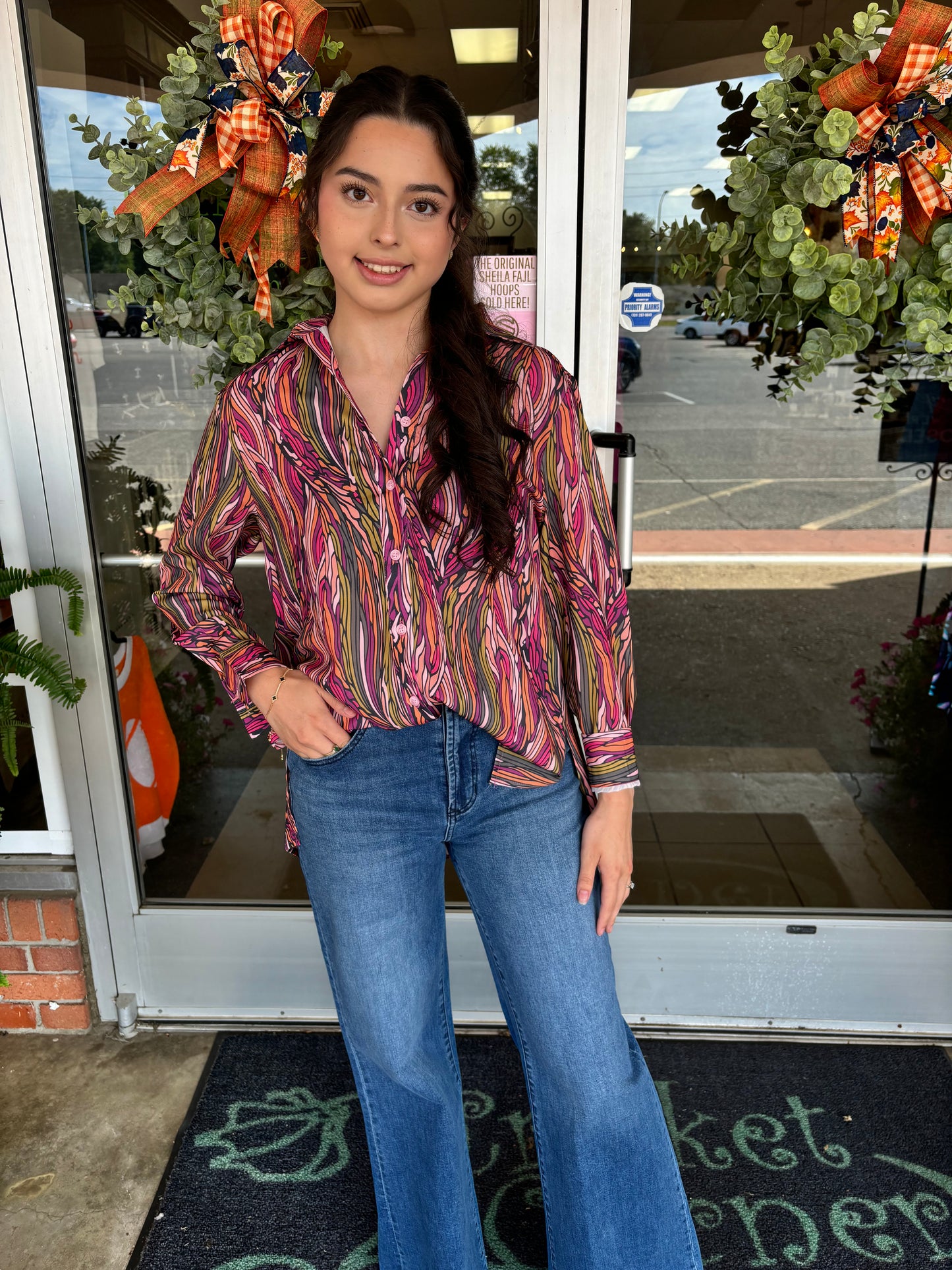 Wavy Sripes Long Sleeve top
