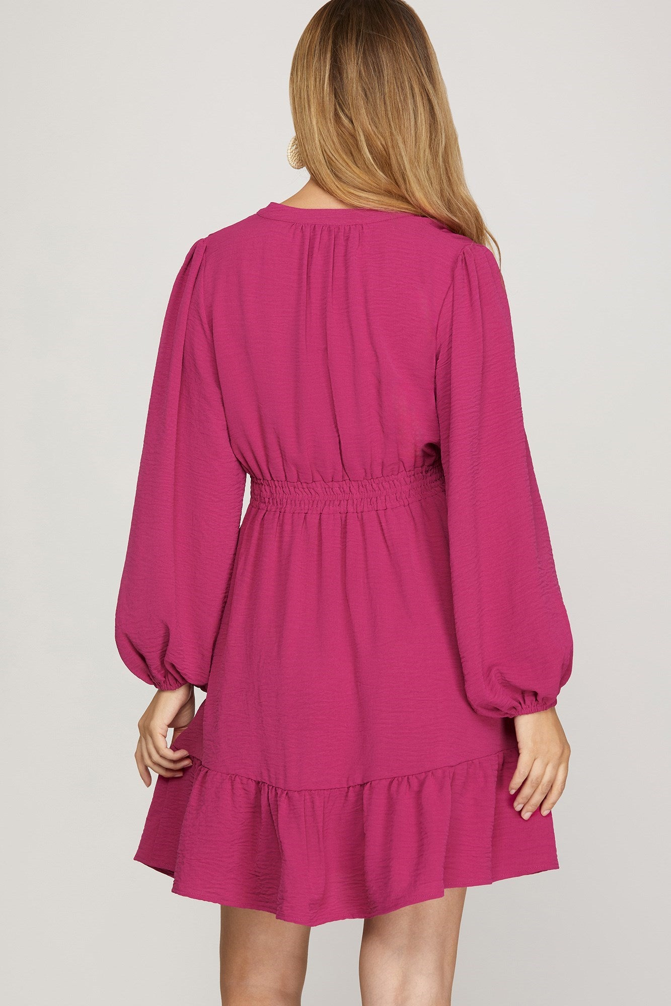 Berry Long Sleeve woven Dress