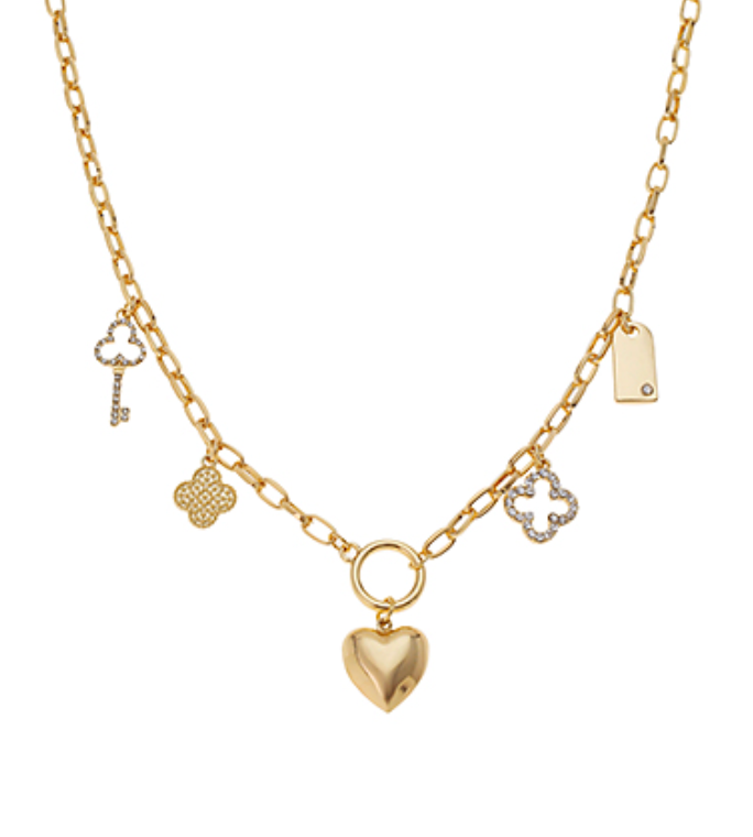 Multi Charm Heart Necklace