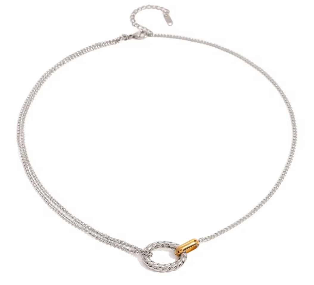 Locked In Oval Ring Necklace