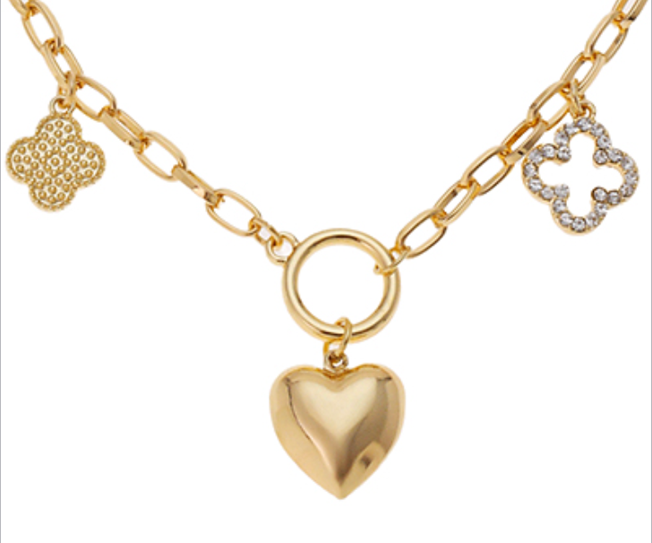 Multi Charm Heart Necklace