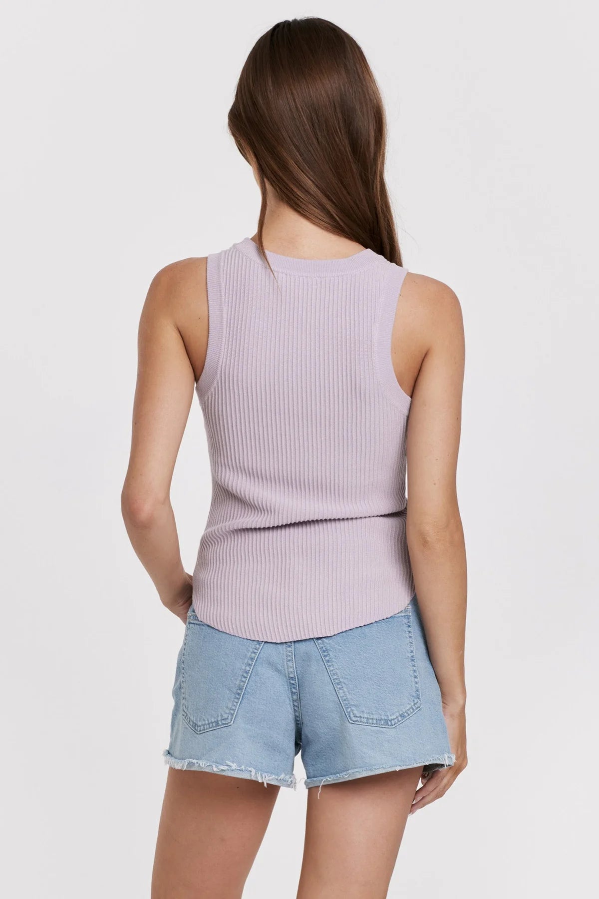 Cora Lavender Ribbed Sweater Tank