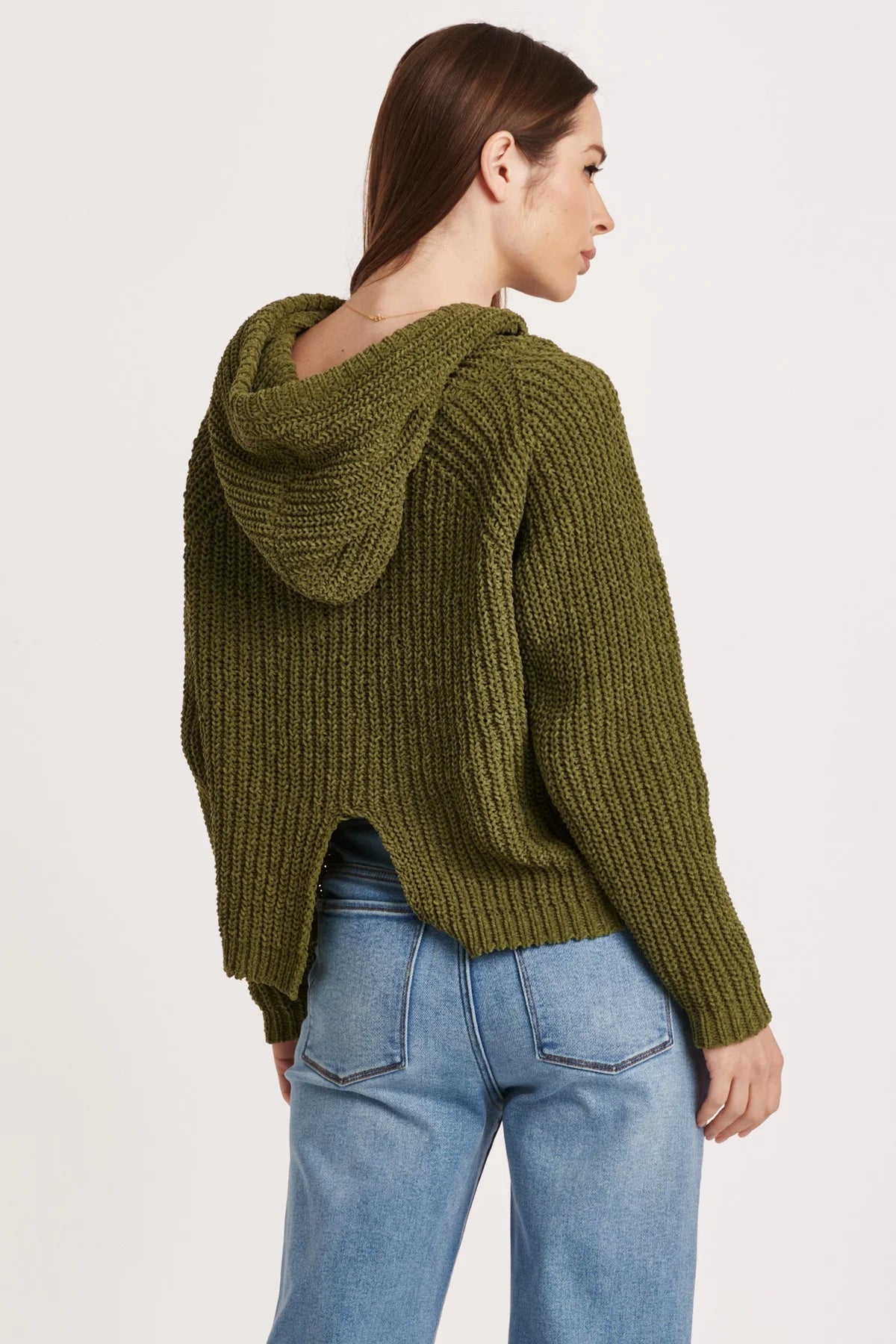 EDEN Olive Hooded Pullover Sweater