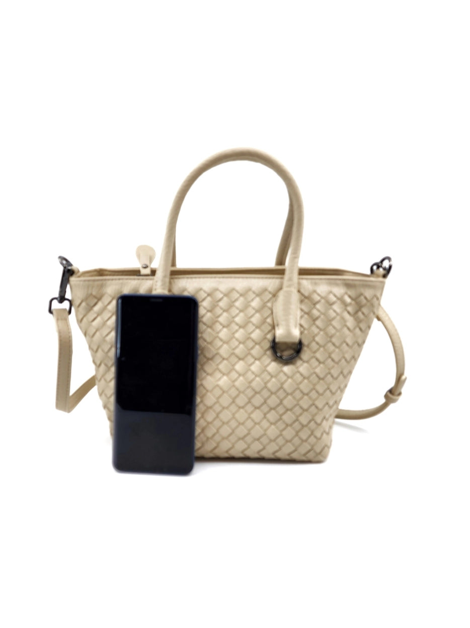 Double Handle woven Small crossbody bag
