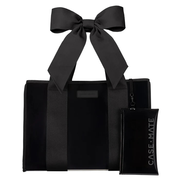 Case-Mate Midnight Black bow Jelly tote