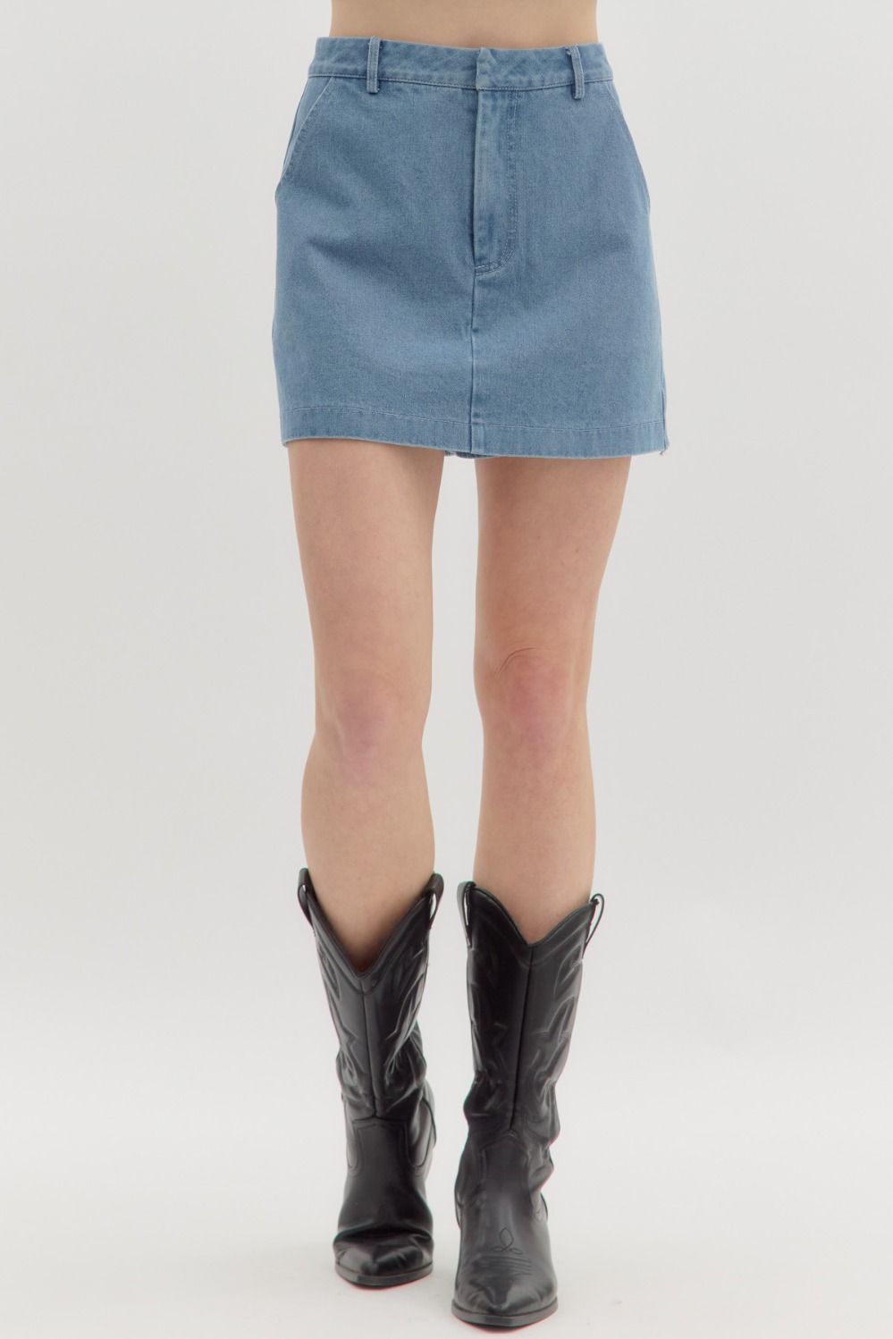 Denim High waist Skort