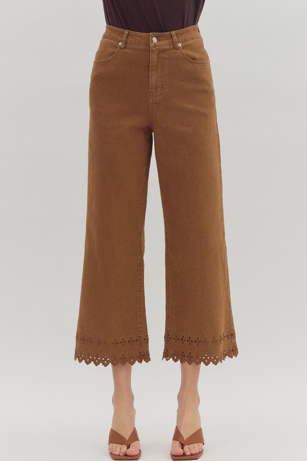 High waist ankle length pants