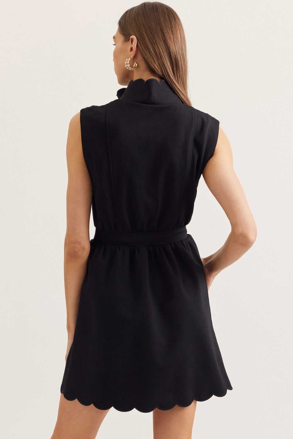 Black sleeveless mini dress