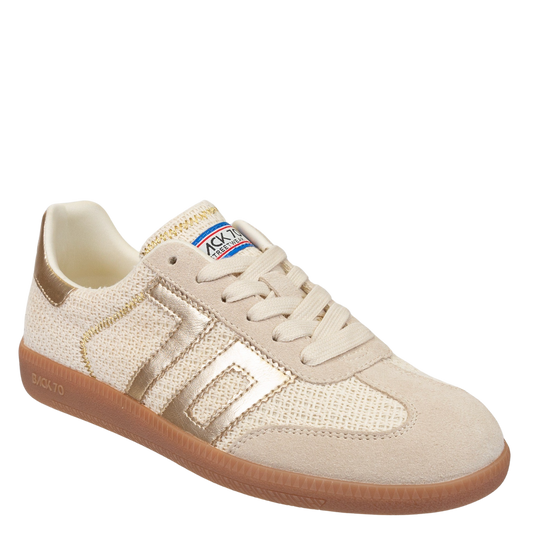 Back 70 Sneaker-Iuta Gold & Cream Linen