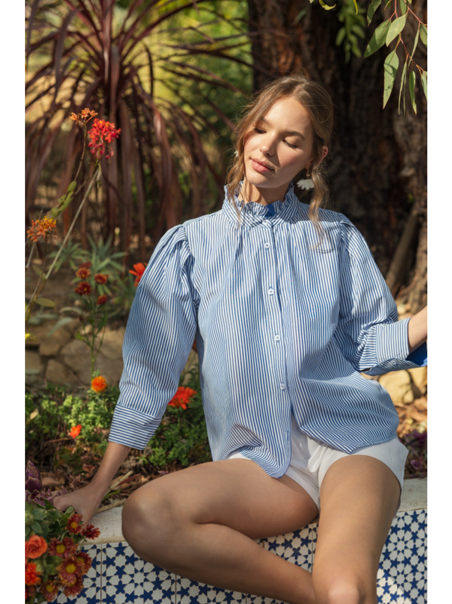 Blue & white striped shirt