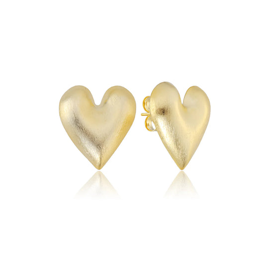 Mercy Small 1" Shiny Puff Heart Stud