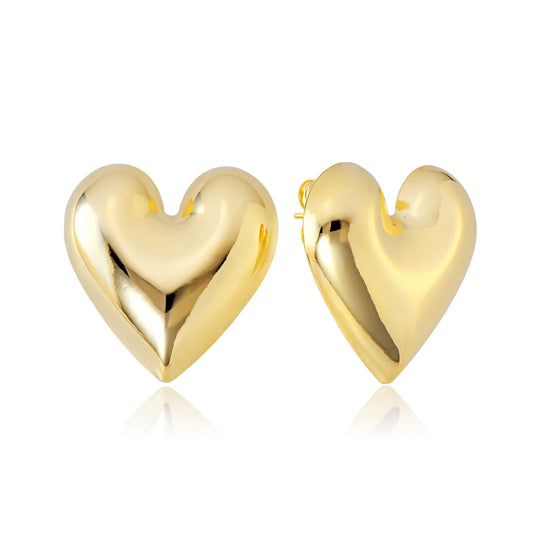 Mercy 1.5" Shiny Puffed Heart Stud