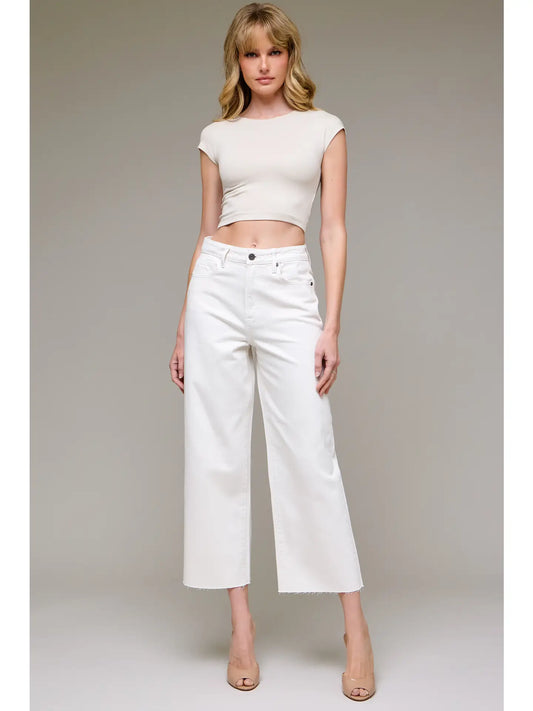 Nori Sea Salt Wide Leg Cropped Jean