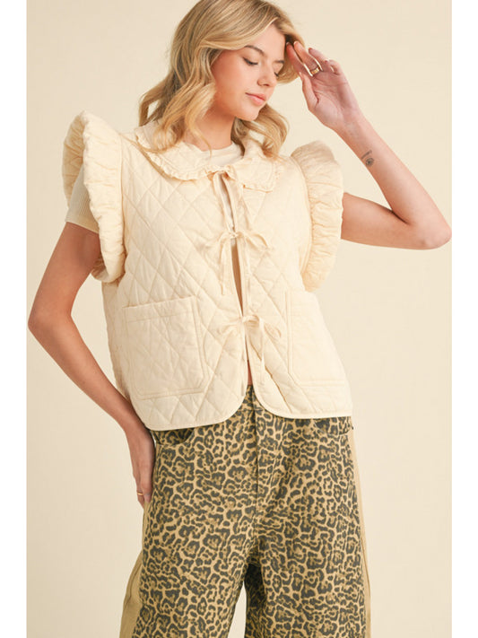Cream Denim vest