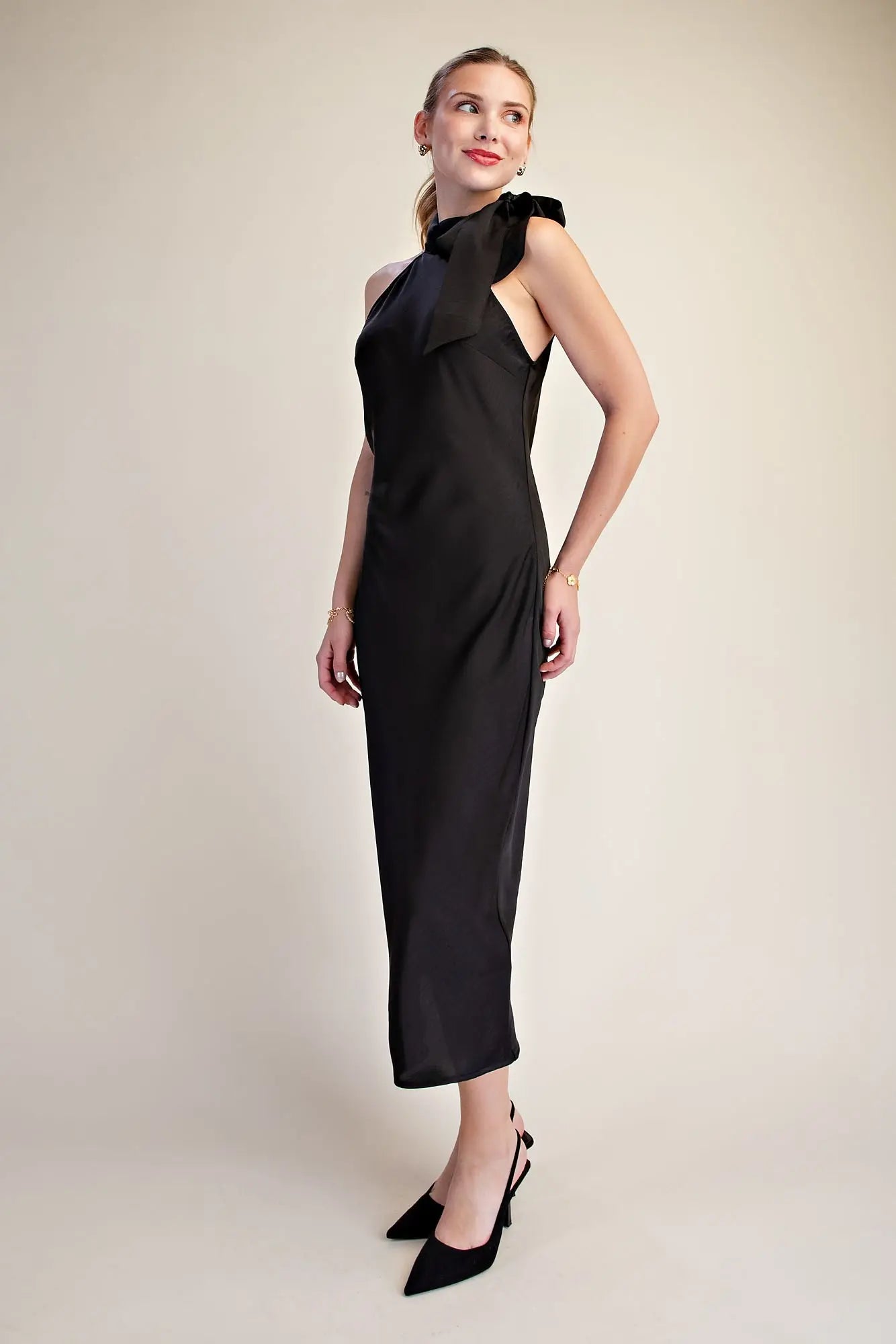 Black Halter Evening Dress