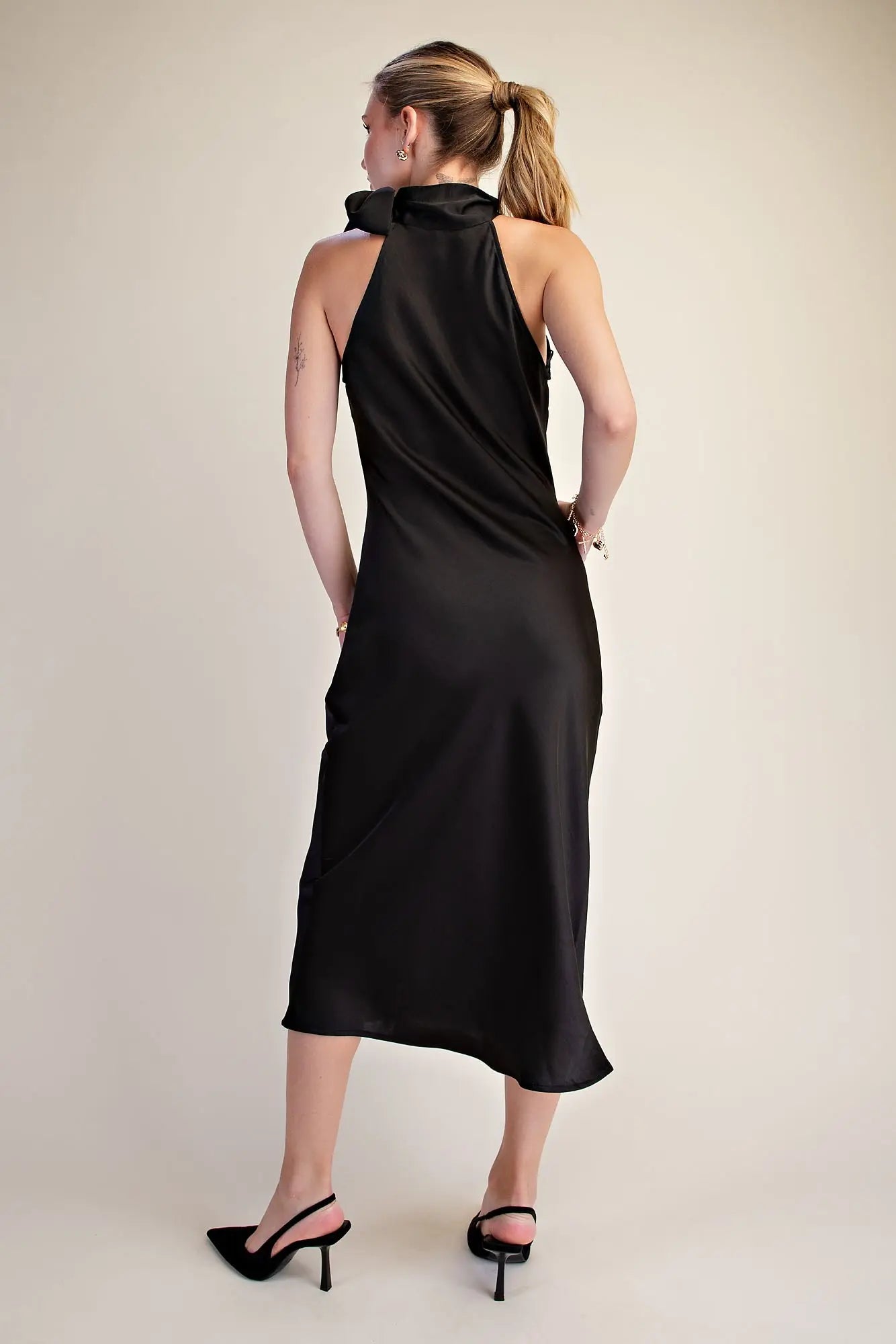 Black Halter Evening Dress