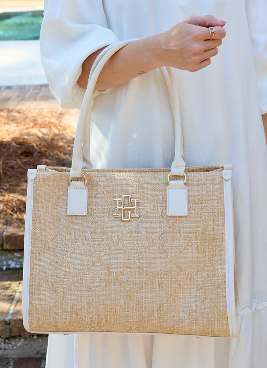 Hailey Tote- Natural Lattice