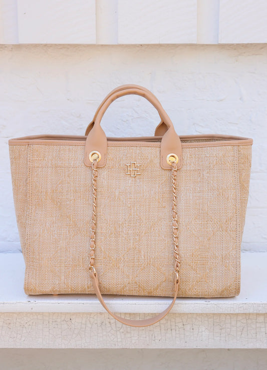 Melissa Tote Bag- Natural Lattice