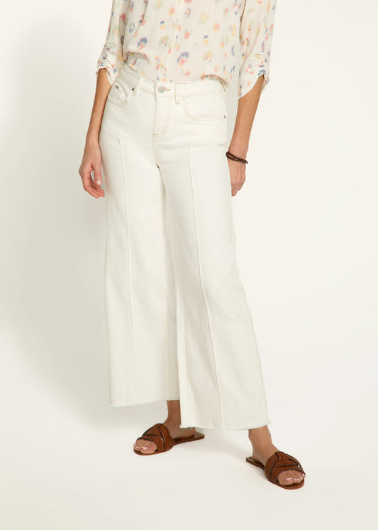 Olivia Ivory Front Seam Wide Leg Ankle Jean