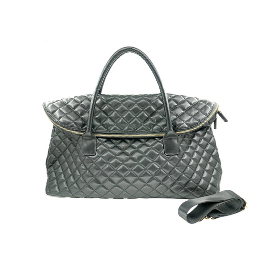 Black Quilted Weekender Bag