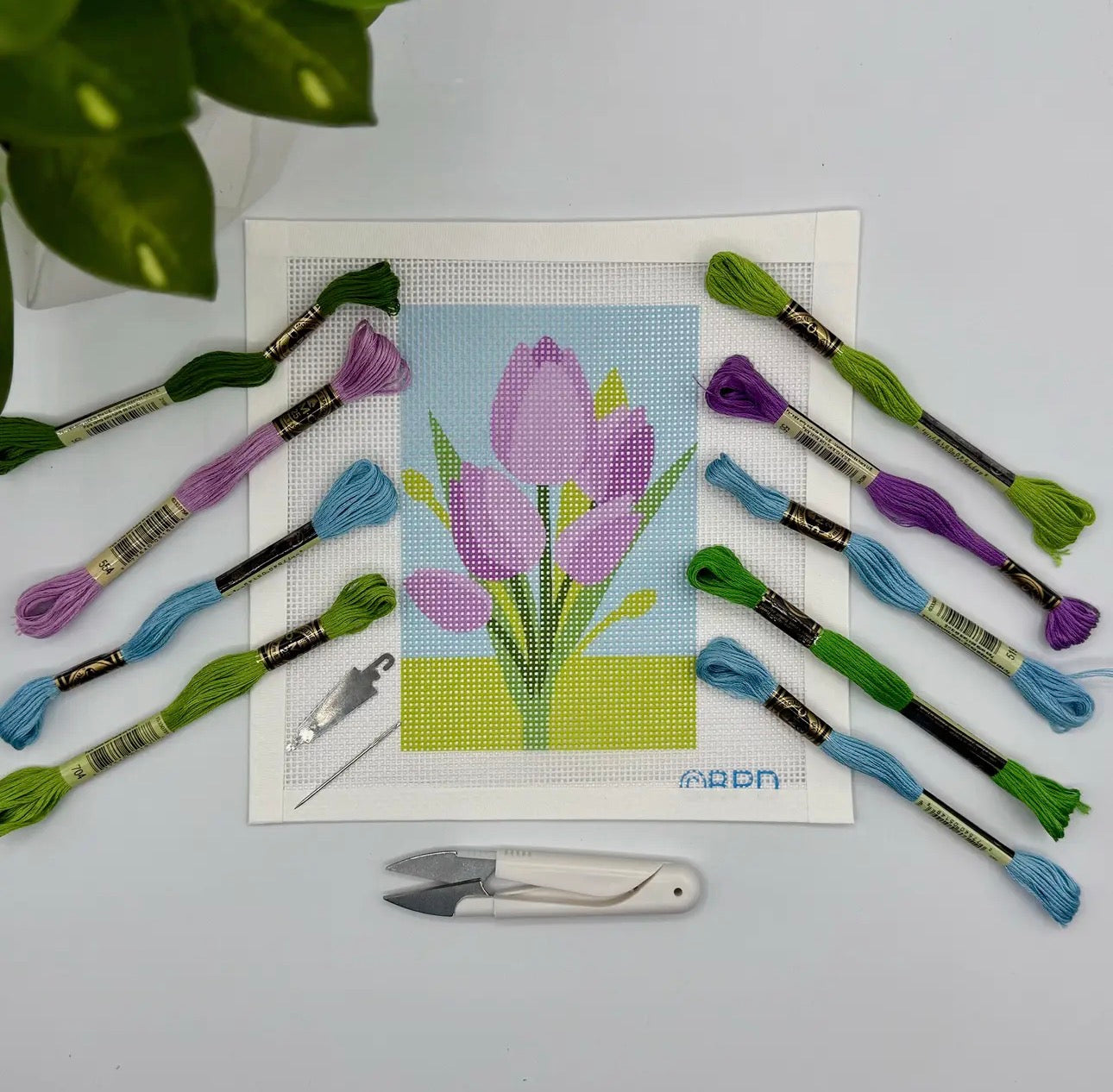 Purple tulip Needlepoint kit