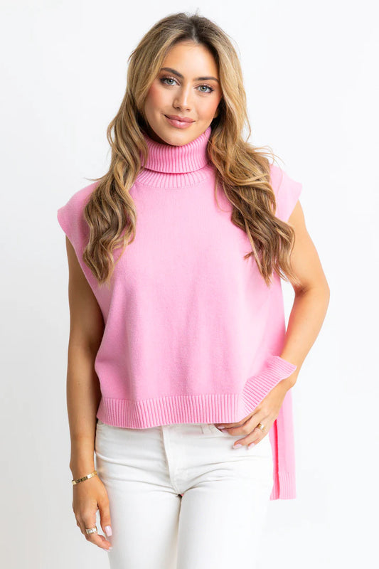 Pink HiLo Turtleneck Sweater Vest