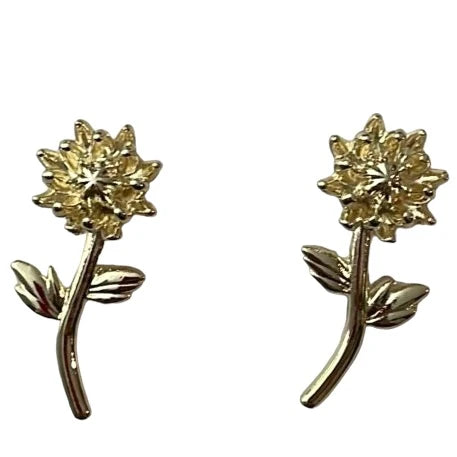 Abby Studs 1" stemmed shiny flower