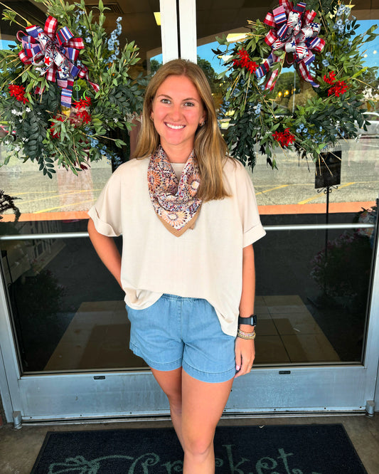 denim pull on pocket shorts