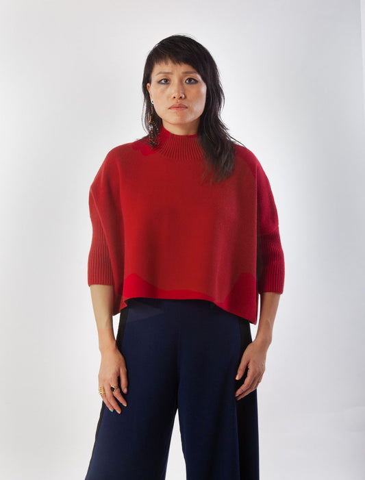 Aja Scarlet 3/4 Ribslv Mocknk Sweater