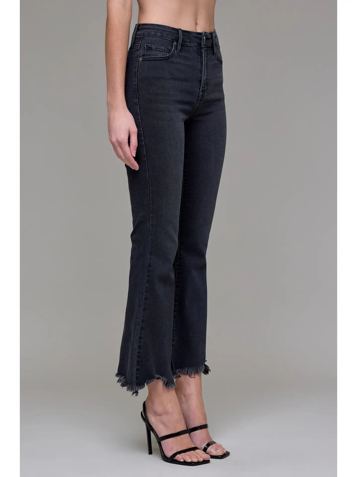 Happi- Black Super fray flare pant