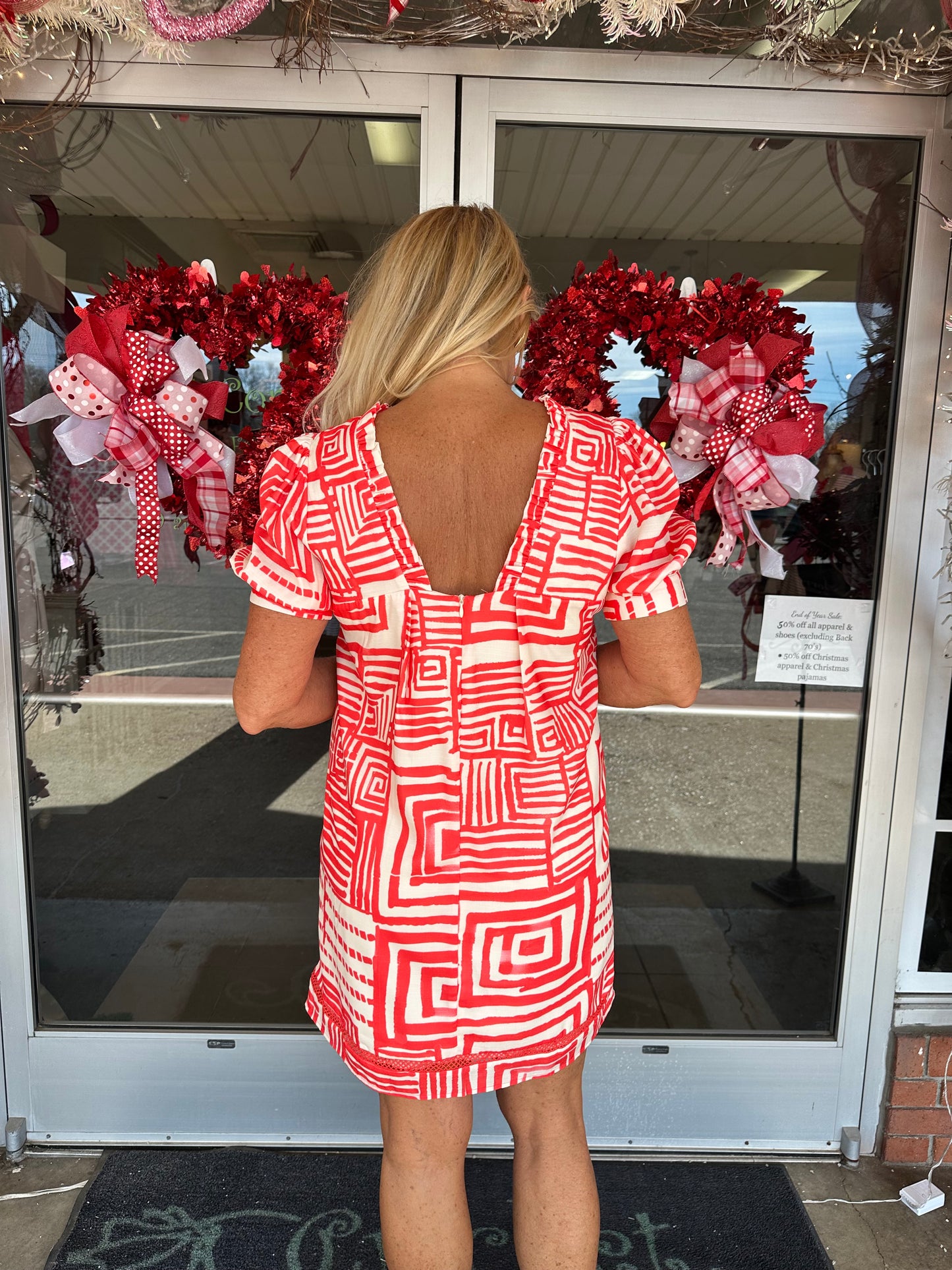 Ruffle Trim Short Sleeve Dress