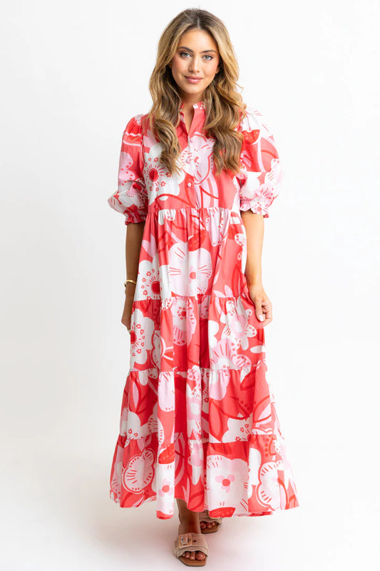 Artist Floral Tier maxi dress