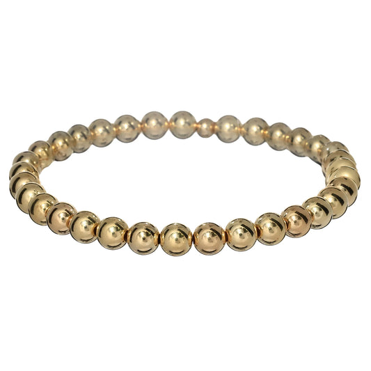 6mm Gold bead bracelet 7"