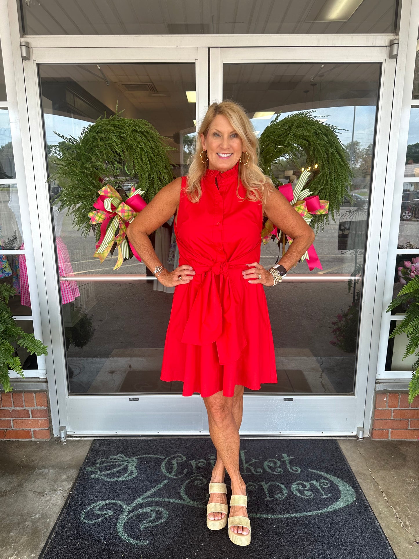Red Back Wrap Dress