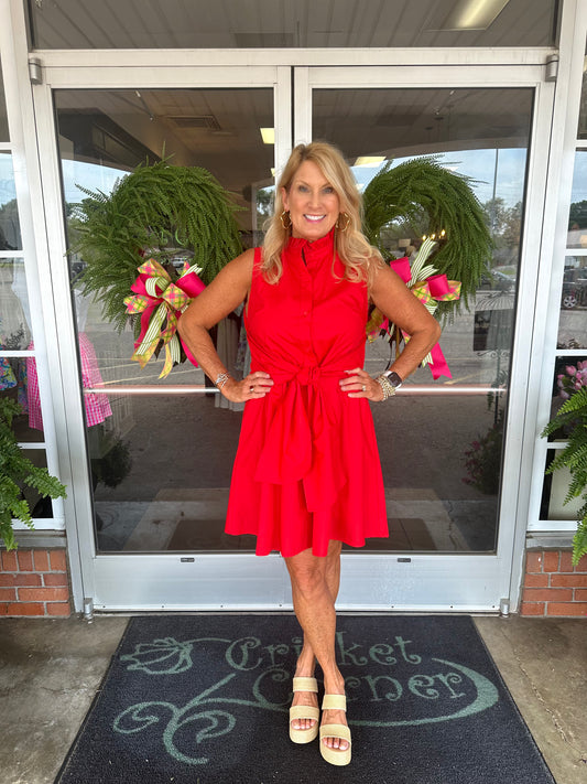 Red Back Wrap Dress